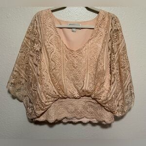 Beyond Vintage Blush Lace Batwing Blouse | Top | Shirt